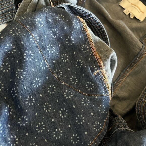 Anthropologie Pilcro + the Letterpress Denim Romper shorts - Picture 10 of 11